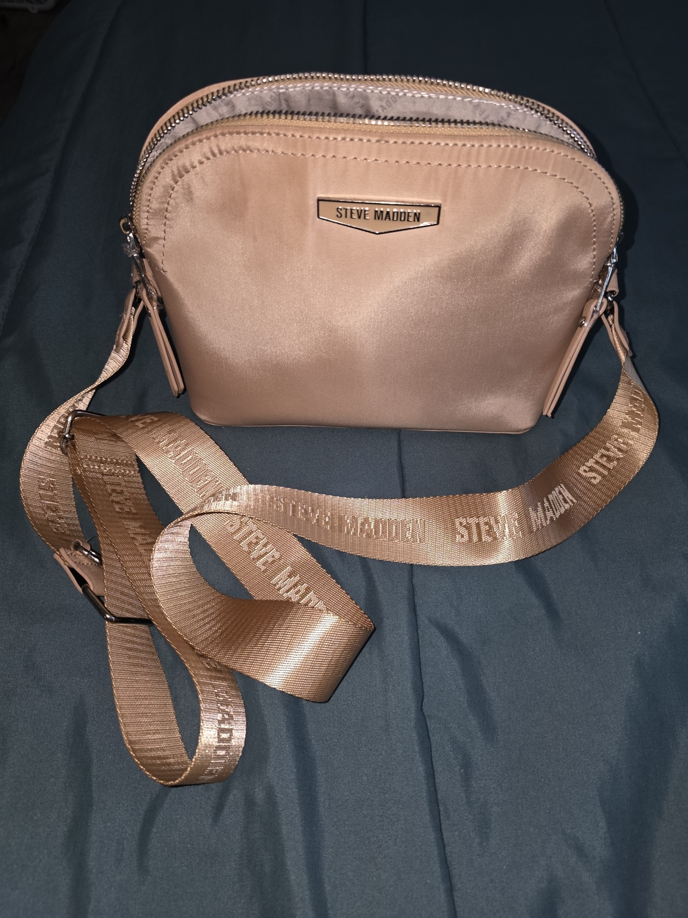 Steve Madden Rose Gold Nylon Crossbody Bag